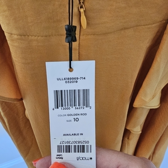 BCBG GENERATION GOLDEN ROD Asymmetrical Mini Dress Size 10 - Picture 10 of 11